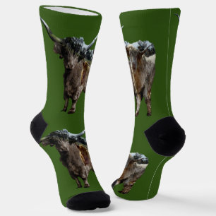 Highland Cows Design, Customizable Crew Socks