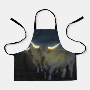 Highland Cows Glowing In The Dark, Kids Apron