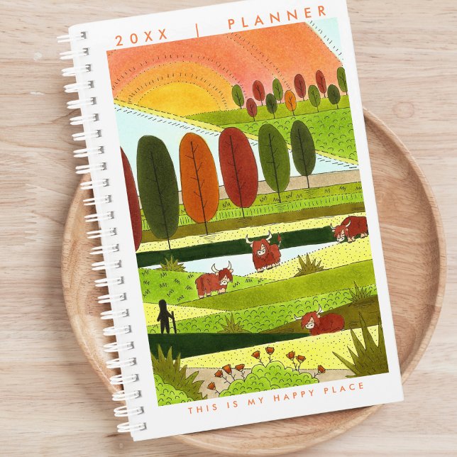 Highland Cows Joyeux planificateur de place (Créateur téléchargé)