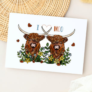 Highland Cows Love You Postcard