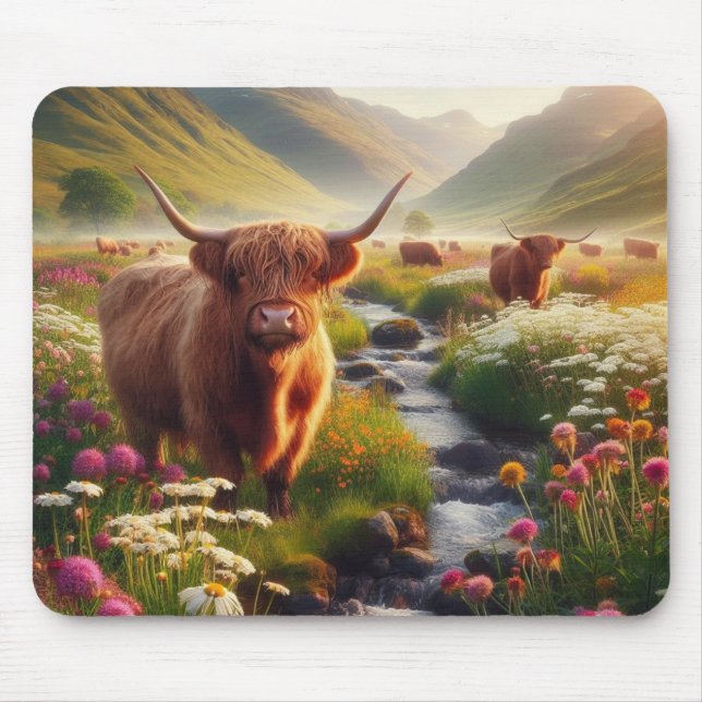Highland Cows Mouse Pad (Front)