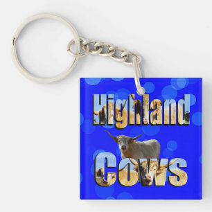 Highland Cows Name Picture logo, Keychain