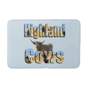 Highland Cows Picture Logo, Memory Foam Bath Mat