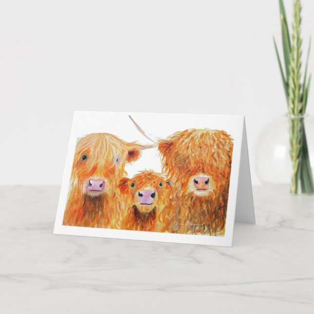 Highland Cows 'We 3 Coos' Greeting Cards (Front)