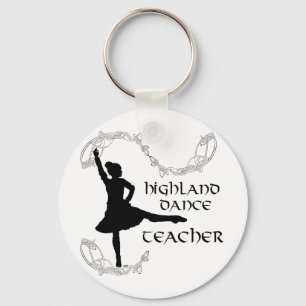 Highland Dance Teacher - Black Silhouette Keychain