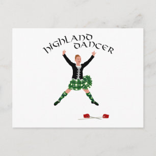 Highland Dancer Ghillie Callum Sword Dance Postcard