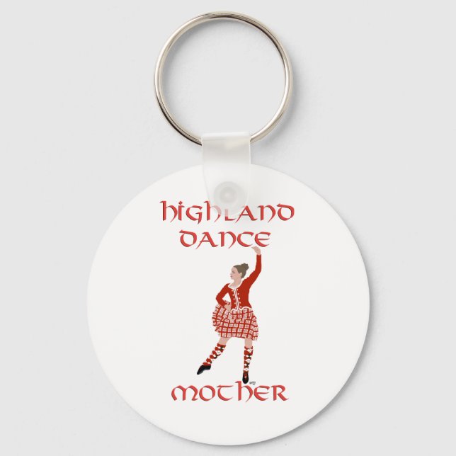 Highland Dancer Mother - Red Keychain (Front)
