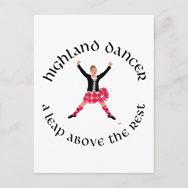 Highland Dancers a Leap Above the Rest Postcard (Front)