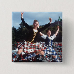 Highland Dancing 2 Inch Square Button