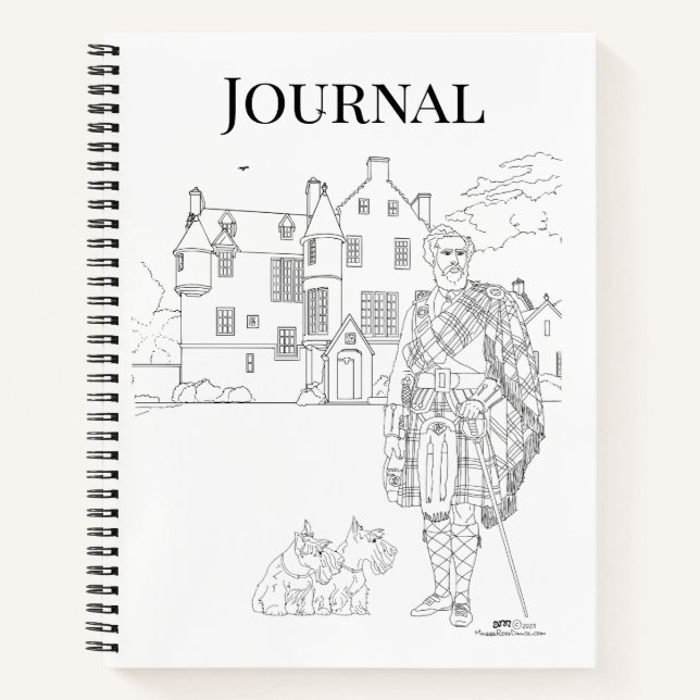 Highland Gent avec Scottie Dogs Carnet Spiral (Devant)