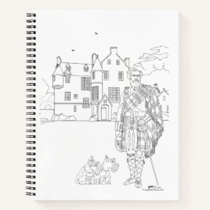 Highland Gent avec Scottie Dogs Carnet Spiral