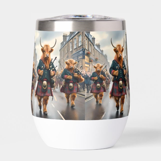 Highland Harmony:  Bagpipe Highland Cow Band  (Front)