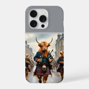 Highland Harmony:  Bagpipe Highland Cow Band  iPhone 15 Pro Case