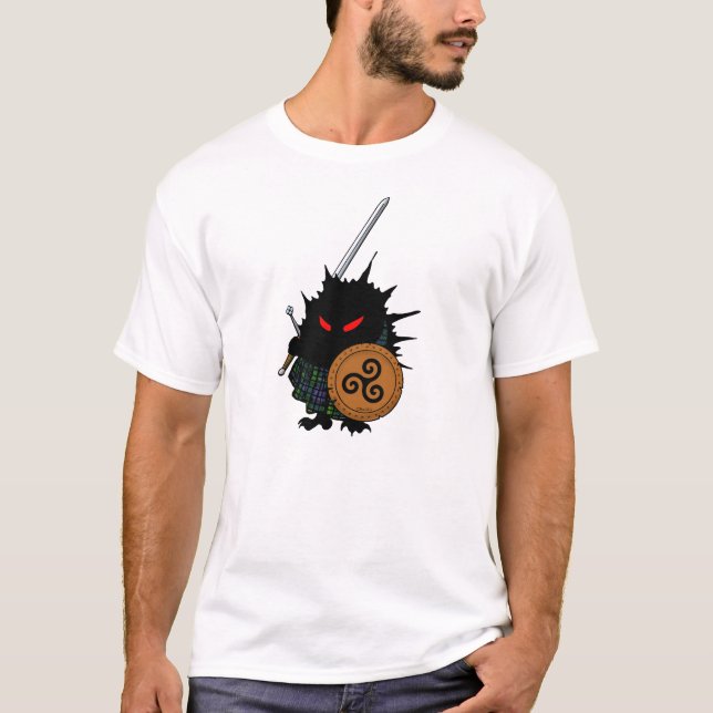 Highland Hedgehog with Claymore Sword T-Shirt (Front)