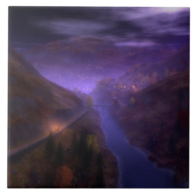 Highland Home Lights Decorative Tile / Trivet (Front)