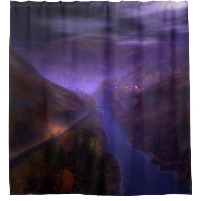 Highland Home Lights Shower Curtain (Front)