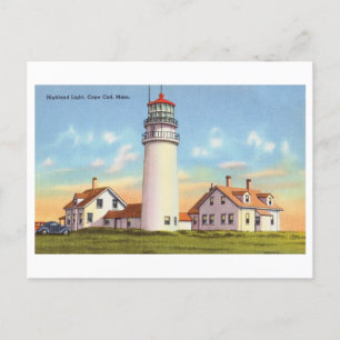 Highland Light on Cape Cod Vintage Travel Postcard