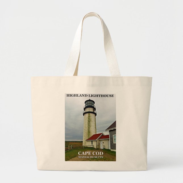 Highland Lighthouse, Cape Cod, Massachusetts Large Tote Bag (Front)