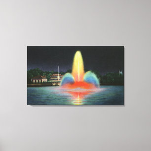 Highland Park Reservoir Illuminated at Night Canvas Print