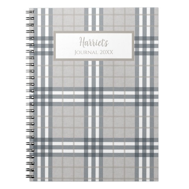Highland Plaid Personalized Journal Notebook (Front)