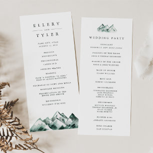 Highland   Rustic Mountain Wedding Program