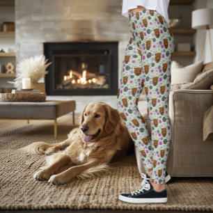 Highland Scottish Cow Purple Celtic Knot Work Leggings