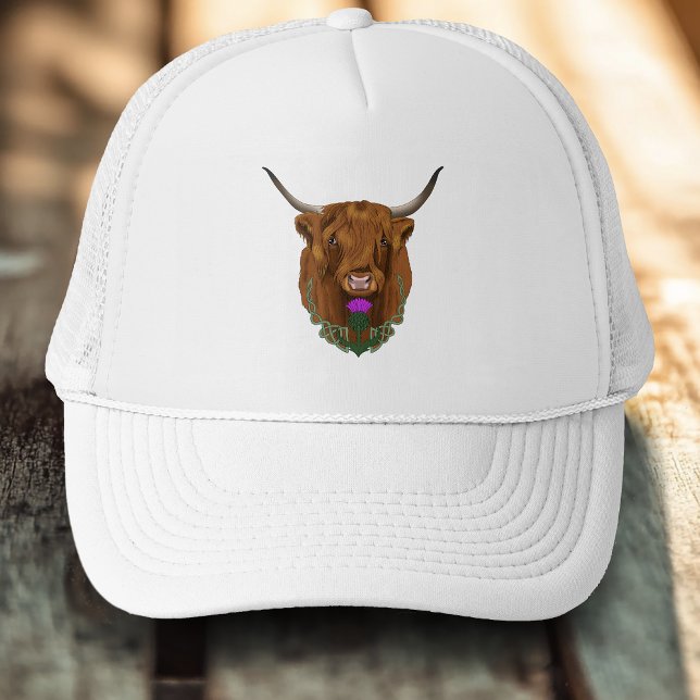 Highland Scottish Cow Purple Celtic Knot Work  Trucker Hat (Creator Uploaded)
