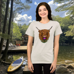 Highland Scottish Cow Purple Celtic Thistle Tri-Blend Shirt