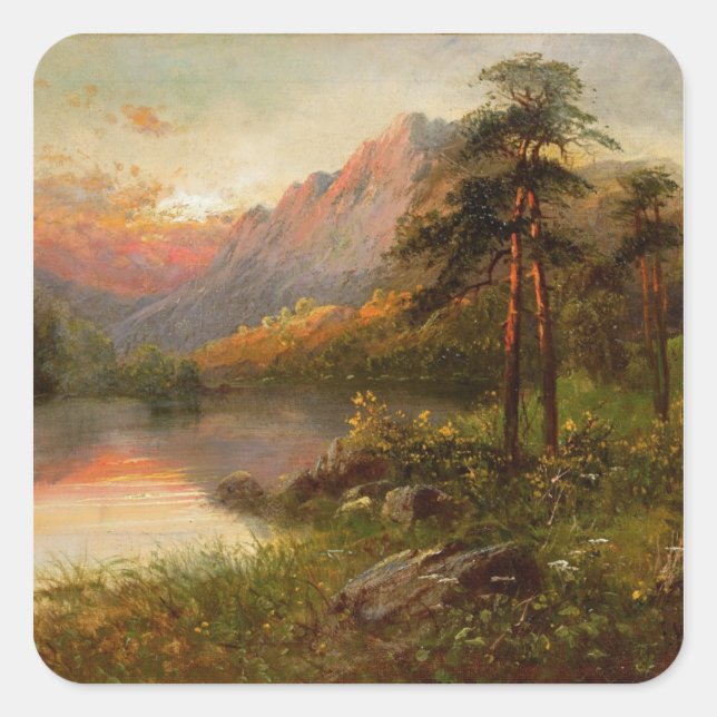 Highland Solitude Square Sticker (Front)