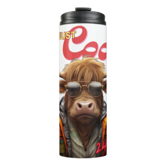 Highlander Cow "I'm Just Cool" 24/7 Thermal Tumbler