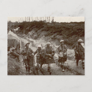 Highlanders in WWI Postcard