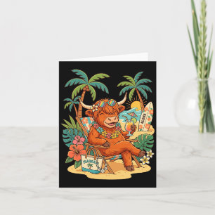 Highlands Cow Summer Vacation Spring Hawaii Funny Card