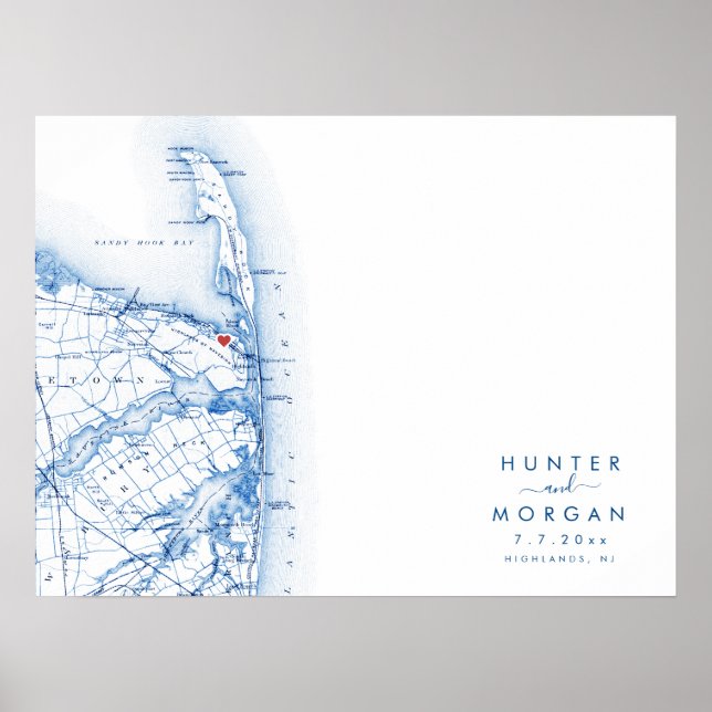 Highlands NJ Mariage Carte moderne Poster du livre (Devant)