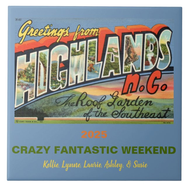 Highlands North Carolina Memory Tile (Front)