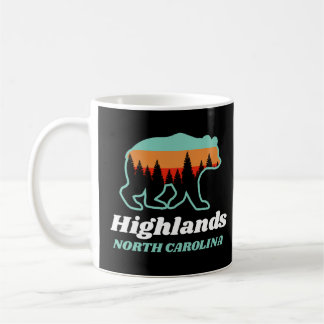 Highlands North Carolina NC Bear Retro Vintage Coffee Mug