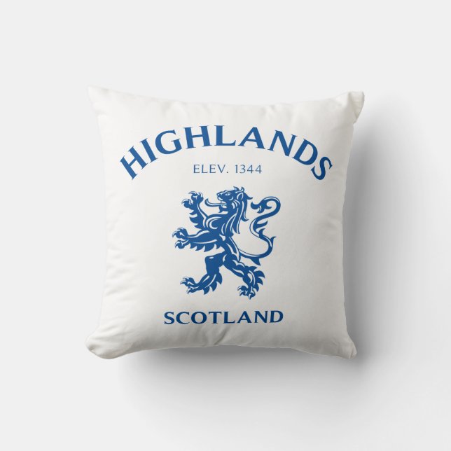 HIGHLANDS Scotland Throw Pillow (Front)