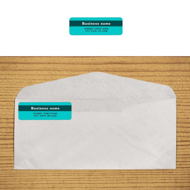 Highlighted Brand on Teal Green Return Address (Teal green return address label with your highlighted brand name)