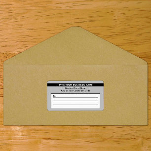 Highlighted Business Name on Grey Shipping Label
