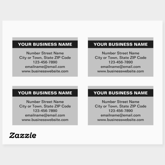 Highlighted Business Name on Grey Sticker (Sheet)