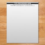 Highlighted Business Name on Heading of Letterhead<br><div class="desc">Emphasize your business name. Highlight it. Letterhead with your highlighted business name on its customizable heading. Customize it to advertise your business or to promote your brand to customers or clients. An office supply that you can use to build brand name awareness. Designs on the heading are white business name...</div>