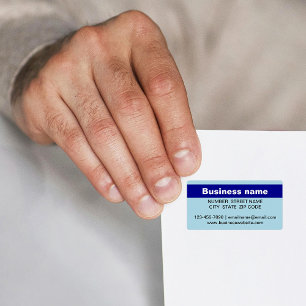 Highlighted Business Name on Light Blue Address Label