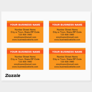 Highlighted Business Name on Orange Colour Sticker