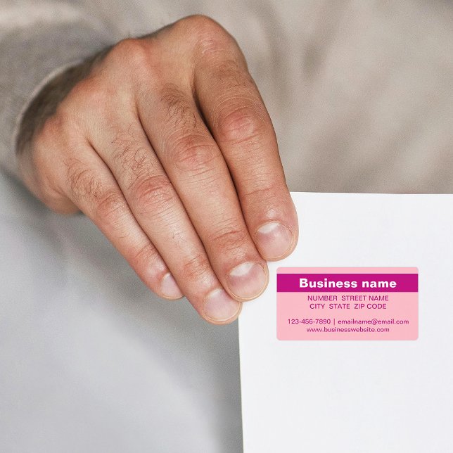 Highlighted Business Name on Pink Address Label (Pink address label with your highlighted business name)