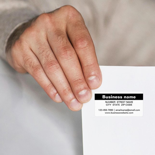 Highlighted Business Name on White Address Label (White address label with your highlighted business name)