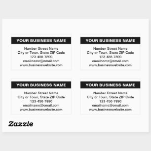 Highlighted Business Name on White Sticker