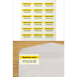 Highlighted Business Name on Yellow Address Label