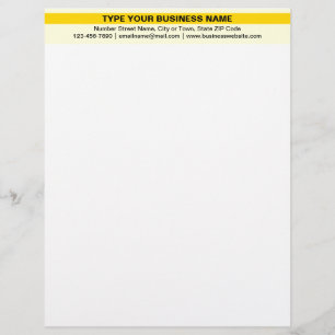 Highlighted Business Name on Yellow Heading of Letterhead