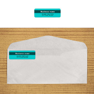 Highlighted Business on Teal Green Return Address