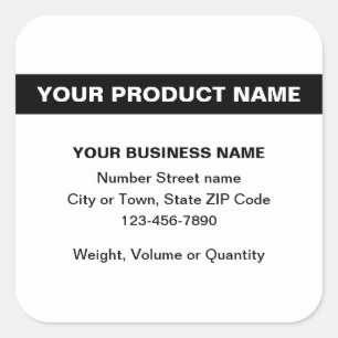 Highlighted Product Name on White Square Sticker