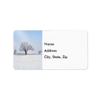 Highlighted Winter Oak Tree Address Label